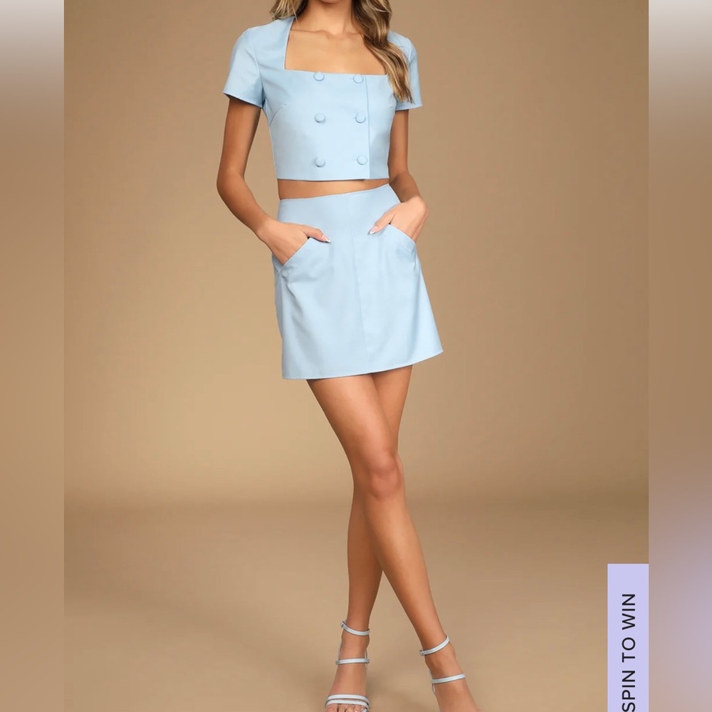 Lulu's Light Blue Mini Skirt
